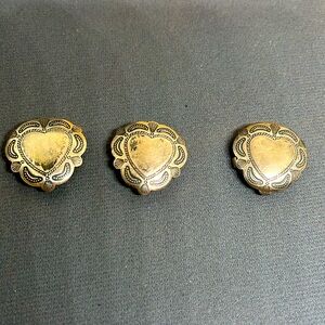 Vintage silver heart button covers
